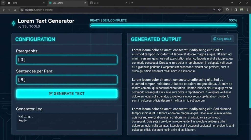 Lorem Text Generator